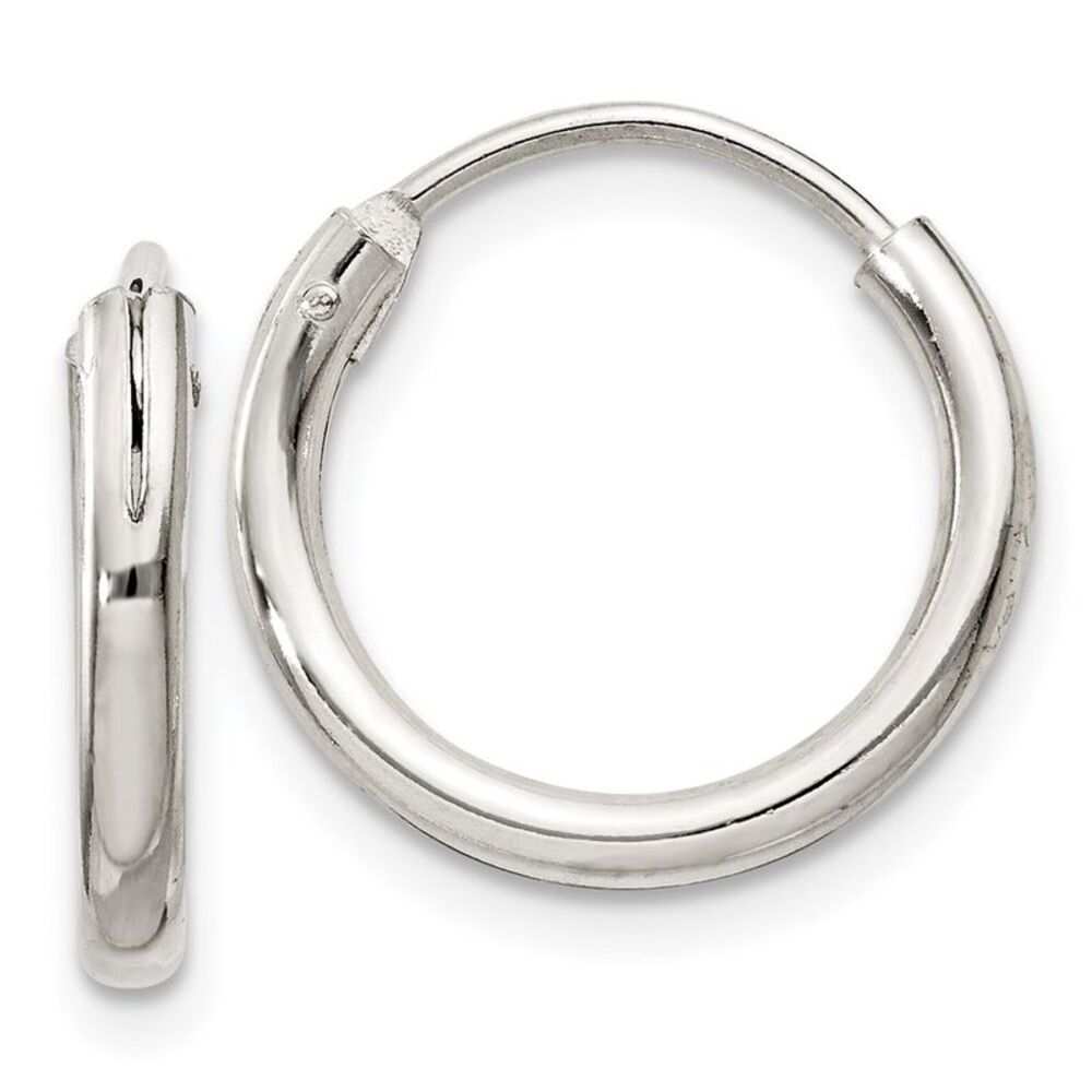 2mm, Sterling Silver, Endless Hoop Earrings - 16mm (5/8 Inch)